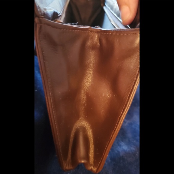 BLOCK BROWN LEATHER HANDBAG - Picture 11 of 12